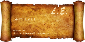 Lehr Emil névjegykártya